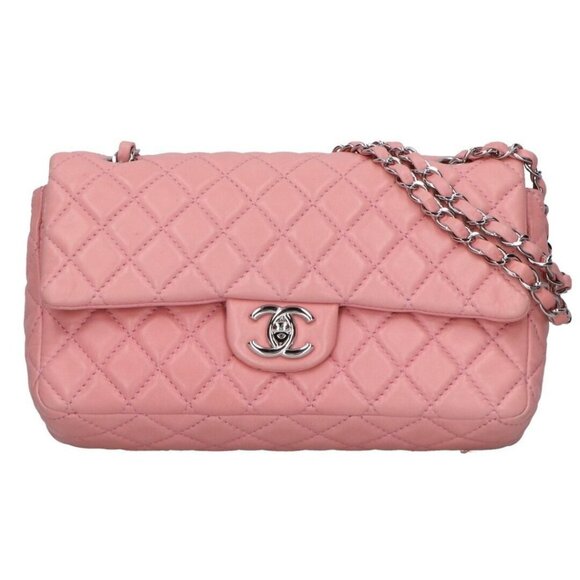Authentic CHANEL Lambskin Quilted Medium Double Flap Bag 25 Light Pink Purse - Picture 1 of 10